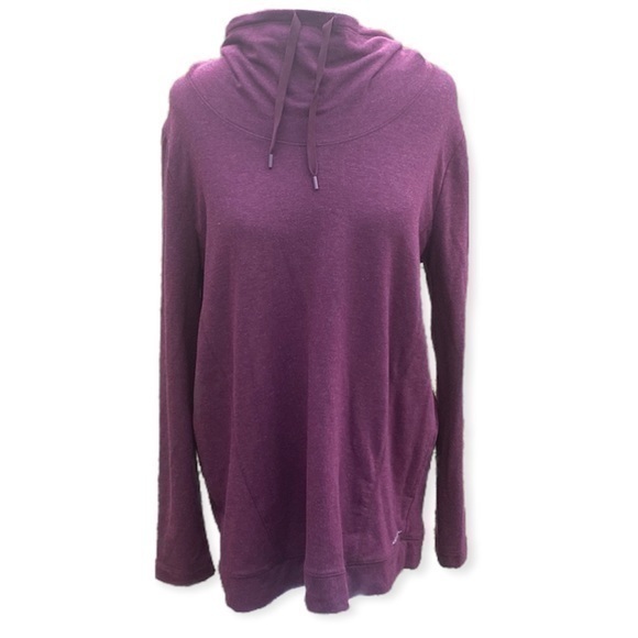 Eddie Bauer Sweatshirt Womens medium, maroon funnel neck hoodie - Picture 1 of 8